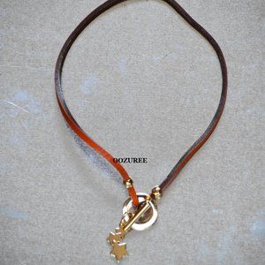 Bracelet/Choker Two In One Leather/Stainless Steel